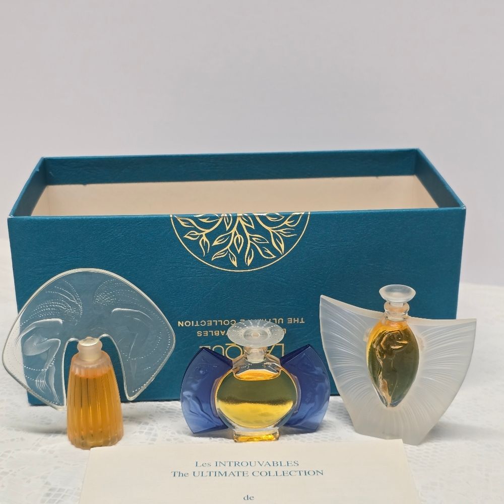 Vintage Lalique Les Flacons Miniatures Set Of 3 NEW AS IS READ